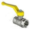 Кран шаровой латунь никель газ 11Б27фтМ Ду 15 Ру40 ВР рычаг желтый VALFEX VF.271.NR3.012.N/P59, миниатюра — 1