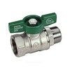 Кран шаровой латунь хром R254W Ду 25 Ру35 ВР/НР бабочка зеленая Giacomini R254WX025, миниатюра — 2