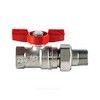Кран шаровой латунь хром R259D Ду 32 Ру35 ВР/"американка" бабочка красная Giacomini R259X009 — 6