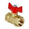 Кран шаровой латунь 11Б27фт1М Ду 20 Ру40 ВР бабочка красная VALFEX VF.217.LB1.034.N/P59, миниатюра — 1