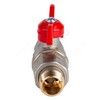 Кран шаровой латунь никель Стандарт Ду 20 Ру40 ВР/"американка" полнопроходной бабочка красная Dist Н342Б — 13