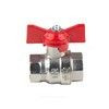 Кран шаровой латунь никель Эксперт Ду 25 Ру40 ВР полнопроходной бабочка красная Dist Н113Б — 11