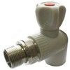 Кран шаровой PP-R серый Дн 25х3/4" НР угловой для радиатора VALFEX 10148025Г — 1