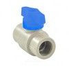 Кран шаровой PP-R серый Дн 25 полупроходной с синей ручкой VALFEX 20255025BГ