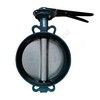 Затвор дисковый поворотный чугун 2012H Ду 40 Ру16 межфл с рукояткой диск нерж манжета NBR Benarmo