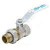 Кран шаровой латунь никель 1106 Standard Ду 20 Ру30 ВР/"американка" полнопроходной рычаг белый Aquasfera 1106-02 ., миниатюра — 0