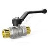 Кран шаровой латунь никель Pride Ду 15 Ру40 НР рычаг черный аналог 11б27п1 LD 47.15.Н-Н.Р, миниатюра — 0