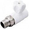 Кран шаровой PP-R белый Дн 20х1/2" НР прямой для радиатора VALFEX 10149020