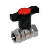 Кран шаровой латунь хром R251TH Ду 25 Ру35 ВР с Т-рукояткой красной удлиненная ручка Giacomini R251X055, миниатюра — 5