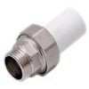 Муфта трубная PP-R комбинированная разъемная белая Дн 63х2" Ру25 наруж пайка/НР RTP (РосТурПласт) 14292
