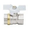 Кран шаровой латунь никель 1102 Standard Ду 20 Ру30 ВР полнопроходной бабочка белая Aquasfera 1102-02 ., миниатюра — 8